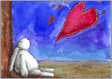 Mimi dreaming of hearts, giclee print
